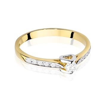 Inel Aur 14K cu Diamante de Laborator 0.15 ct - Img 2