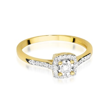 Inel Aur 14K cu Diamante de Laborator 0.21 ct - Img 2
