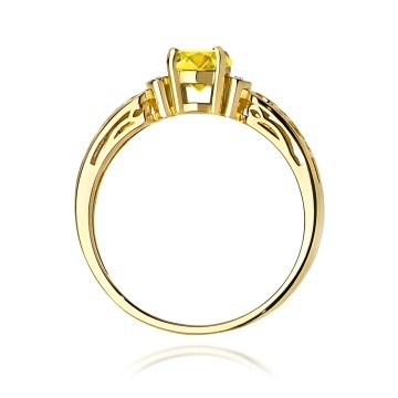 Inel Aur 14K cu Diamante Galbene de Laborator 0.52 ct - Img 3