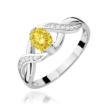 Inel Aur 14K cu Diamante Galbene de Laborator 0.55 ct - Img 9