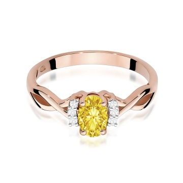 Inel Aur 14K cu Diamante Galbene de Laborator 0.55 ct - Img 6
