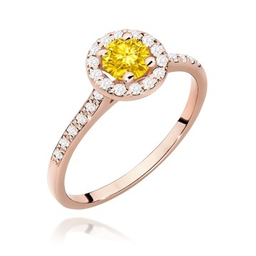 Inel Aur 14K cu Diamante Galbene de Laborator 0.74 ct - Img 5