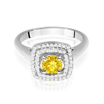Inel Aur 14K cu Diamante Galbene de Laborator 0.78 ct - Img 10