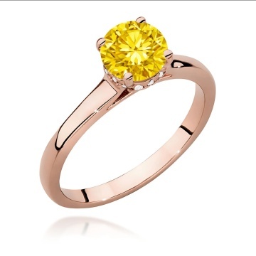 Inel Aur 14K cu Diamante Galbene de Laborator 1.07 ct - Img 5