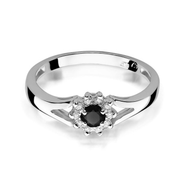 Inel Aur 14K cu Diamante Naturale Albe si Negre 0.21 ct - Img 10
