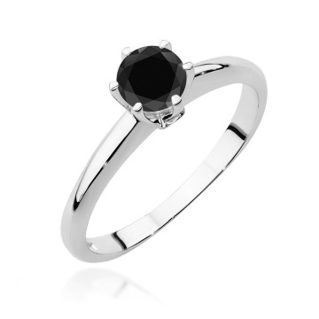 Inel Aur 14K cu Diamante Naturale Albe si Negre 0.54 ct - Img 4