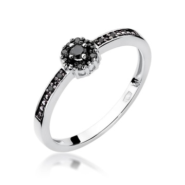 Inel Aur 14K cu Diamante Naturale Negre 0.09 ct - Img 5