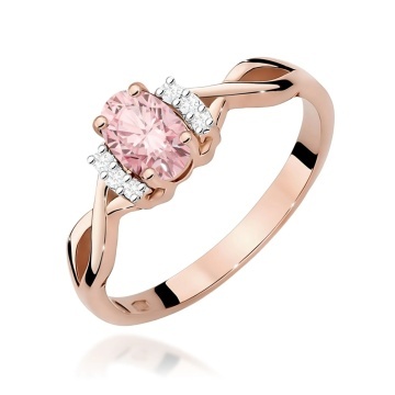 Inel Aur 14K cu Diamante Roz de Laborator 0.55 ct - Img 5
