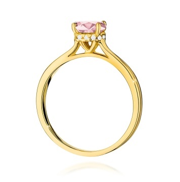 Inel Aur 14K cu Diamante Roz de Laborator 1.07 ct - Img 3