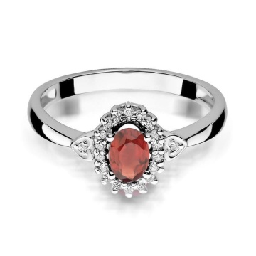 Inel Aur 14K cu Granat 0.50 ct si Diamante Naturale 0.10 ct - Img 10