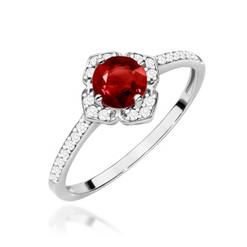 Inel Aur 14K cu Granat 0.60 ct si Diamante Naturale 0.13 ct - Img 12