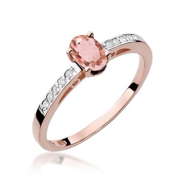 Inel Aur 14K cu Morganit 0.40 ct si Diamante Naturale 0.05 ct - Img 4