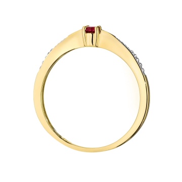 Inel Aur 14K cu Rubin 0.15 ct si Diamante Naturale 0.01 ct - Img 3