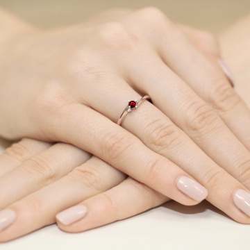Inel Aur 14K cu Rubin 0.15 ct si Diamante Naturale 0.02 ct - Img 12