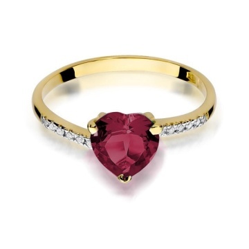 Inel Aur 14K cu Rubin 1.70 ct si Diamante Naturale 0.06 ct - Img 2