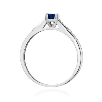 Inel Aur 14K cu Safir 0.30 ct si Diamante Naturale 0.03 ct - Img 11