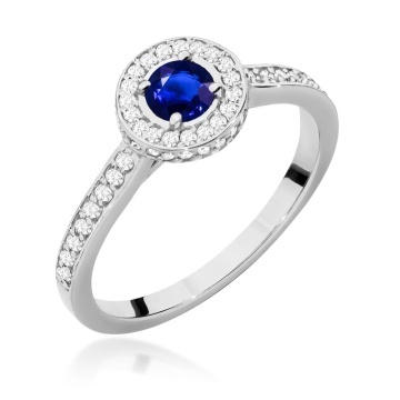 Inel Aur 14K cu Safir 0.30 ct si Diamante Naturale 0.34 ct - Img 5