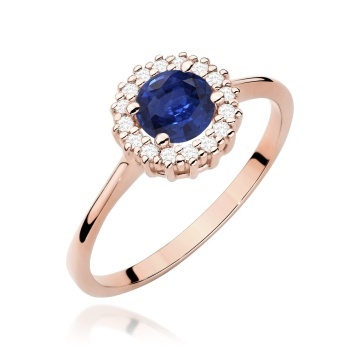 Inel Aur 14K cu Safir 0.50 ct si Diamante Naturale 0.14 ct - Img 9