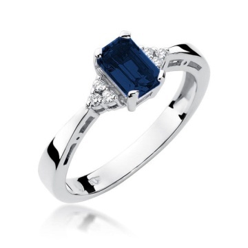 Inel Aur 14K cu Safir 0.60 ct si Diamante Naturale 0.03 ct - Img 5