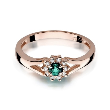 Inel Aur 14K cu Smarald 0.15 ct si Diamante Naturale 0.09 ct - Img 7