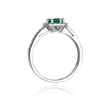 Inel Aur 14K cu Smarald 0.50 ct si Diamante Naturale 0.20 ct - Img 7