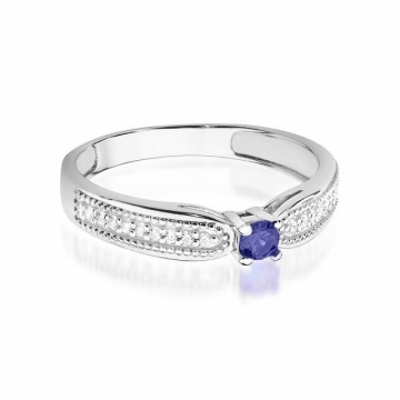 Inel Aur 14K cu Tanzanit 0.15 ct si Diamante Naturale 0.09 ct - Img 4