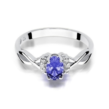 Inel Aur 14K cu Tanzanit 0.40 ct si Diamante Naturale 0.05 ct - Img 6