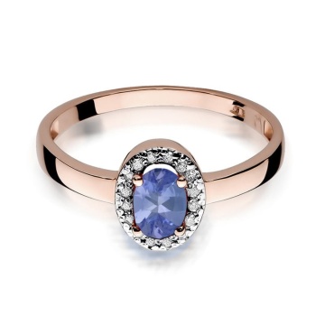Inel Aur 14K cu Tanzanit 0.40 ct si Diamante Naturale 0.08 ct - Img 8