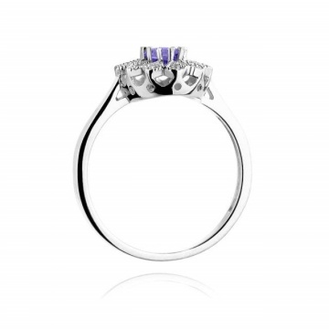 Inel Aur 14K cu Tanzanit 0.40 ct si Diamante Naturale 0.10 ct - Img 7