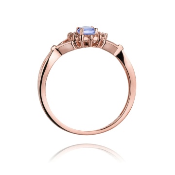 Inel Aur 14K cu Tanzanit 0.40 ct si Diamante Naturale 0.12 ct - Img 7