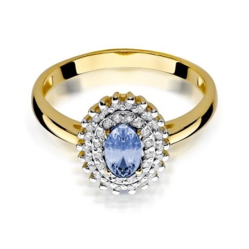 Inel Aur 14K cu Tanzanit 0.40 ct si Diamante Naturale 0.20 ct - Img 2