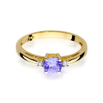Inel Aur 14K cu Tanzanit 0.50 ct si Diamante Naturale 0.03 ct - Img 2