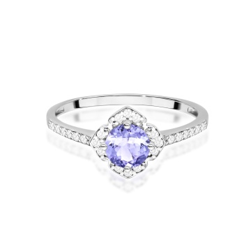 Inel Aur 14K cu Tanzanit 0.50 ct si Diamante Naturale 0.13 ct - Img 6