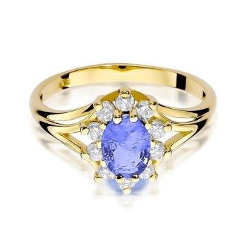 Inel Aur 14K cu Tanzanit 0.70 ct si Diamante Naturale 0.30 ct - Img 2
