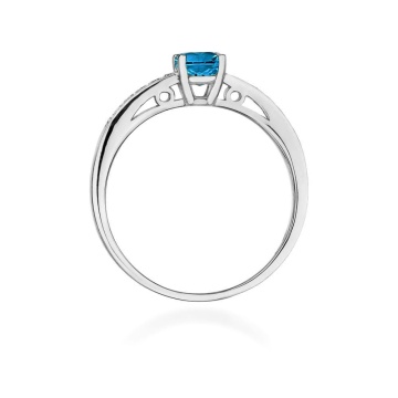 Inel Aur 14K cu Topaz London Blue 0.50 ct si Diamante Naturale 0.05 ct - Img 7