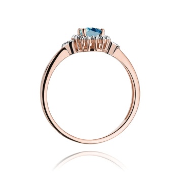 Inel Aur 14K cu Topaz London Blue 0.50 ct si Diamante Naturale 0.10 ct - Img 7