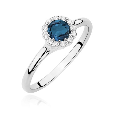 Inel Aur 14K cu Topaz London Blue 0.50 ct si Diamante Naturale 0.10 ct - Img 9