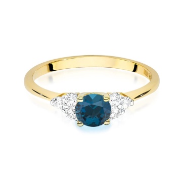 Inel Aur 14K cu Topaz London Blue 0.50 ct si Diamante Naturale 0.18 ct - Img 6