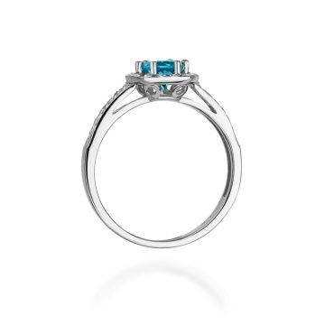 Inel Aur 14K cu Topaz London Blue 0.50 ct si Diamante Naturale 0.20 ct - Img 11