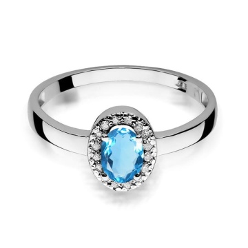 Inel Aur 14K cu Topaz Swiss 0.50 ct si Diamante Naturale 0.08 ct - Img 10