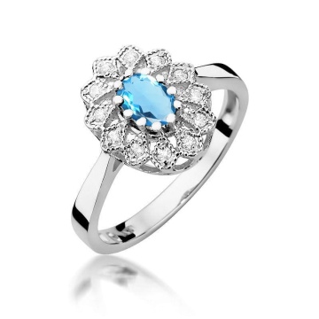Inel Aur 14K cu Topaz Swiss 0.50 ct si Diamante Naturale 0.10 ct - Img 8