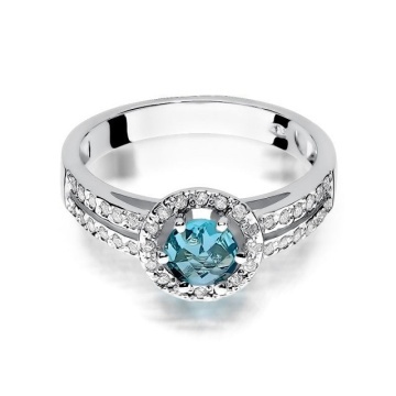 Inel Aur 14K cu Topaz Swiss 0.50 ct si Diamante Naturale 0.20 ct - Img 6