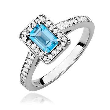 Inel Aur 14K cu Topaz Swiss 0.65 ct si Diamante Naturale 0.22 ct - Img 9