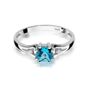 Inel Aur 14K cu Topaz Swiss 0.70 ct si Diamante Naturale 0.03 ct - Img 5