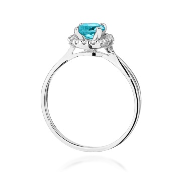 Inel Aur 14K cu Topaz Swiss 0.80 ct si Diamante Naturale 0.08 ct - Img 11