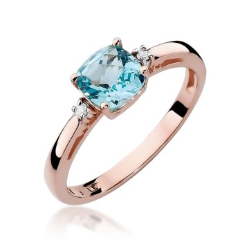 Inel Aur 14K cu Topaz Swiss 1.10 ct si Diamante Naturale 0.03 ct - Img 8