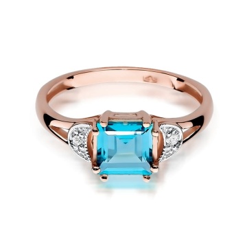 Inel Aur 14K cu Topaz Swiss 1.40 ct si Diamante Naturale 0.06 ct - Img 11