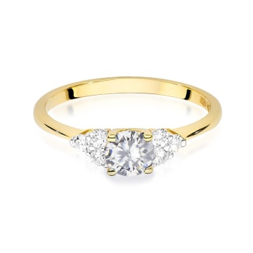 Inel Aur 14K cu White Sapphire 0.60 ct si Diamante Naturale 0.18 ct - Img 2