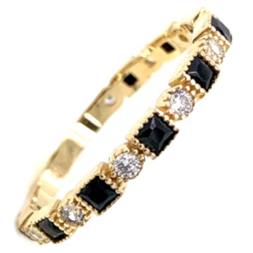 Inel Aur 14k cu Zirconii Albe si Negre - Img 4