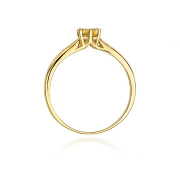 Inel Aur 9K cu Citrin 0.50 ct si Diamante Naturale 0.01 ct - Img 3